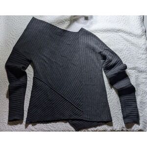 Free People Ribbed Asymmetrical Wool Blend Sweater | XS